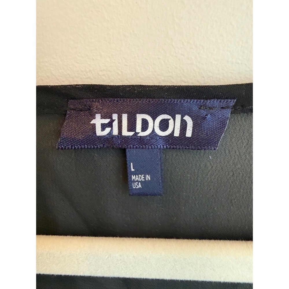Tildon Womens Sheer Pleated Mesh Crop Top Blck L 90s Y2K Whimsigoth #FairyGrunge - Picture 3 of 5